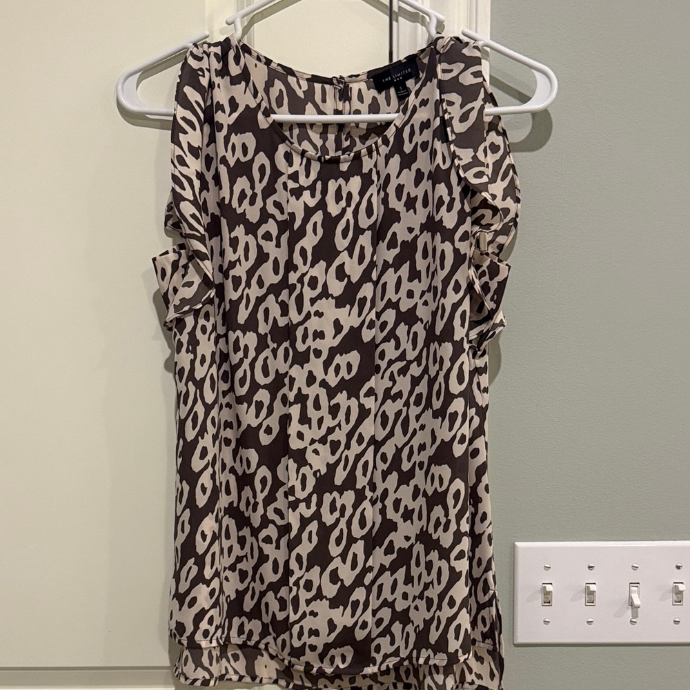 The Limited Brown and Cream Print Blouse